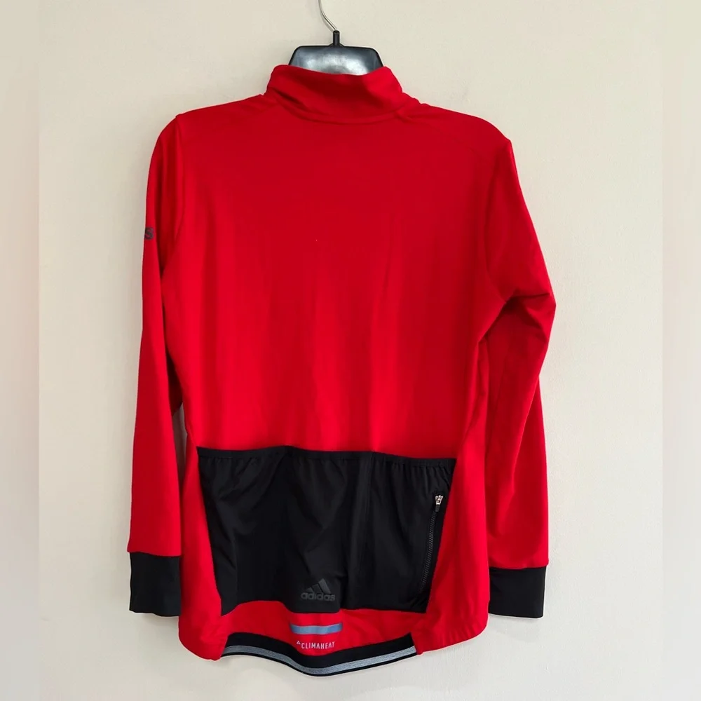 Adidas Women's Climaheat Winter Triathlon Cycling Jersey, Scarlet Red/Black, L - Picture 4 of 11